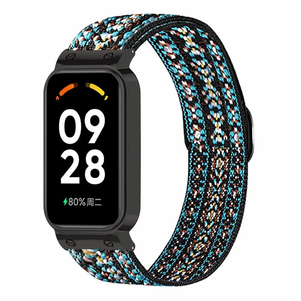 For Redmi Band 2 Adjustable Watch Strap Elastic Nylon Bracelet Smart Watch Breathable Band - Green - 3