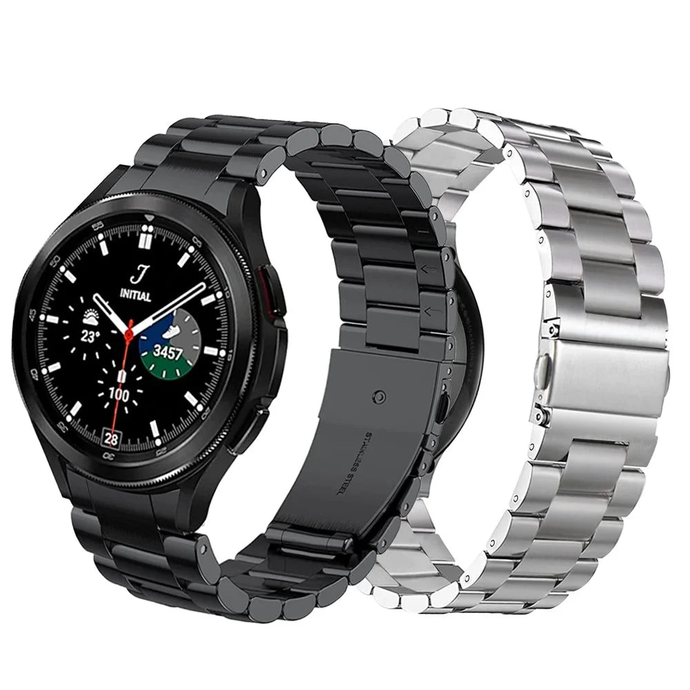 For Samsung Galaxy Watch6 40mm 44mm / Watch6 Classic 43mm 47mm / Watch 5 40mm 44mm / Watch4 40mm 44mm / 46mm Strap Metal Watch Band - Black - 7