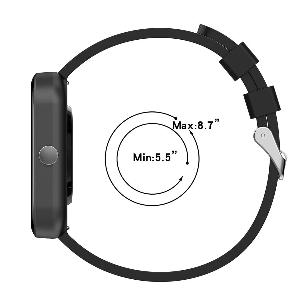Silicone Watch Band for Garmin Venu / Venu 2 Plus / Venu Sq / Venu Sq 2 , 20mm Watch Strap with Silver Stainless Steel Buckle - Black - 6