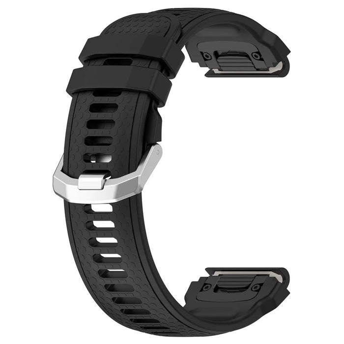 Silicone Watch Band for Garmin MARQ / Approach S62 / S60 , Honeycomb Texture Replacement Watch Strap - Black - 2