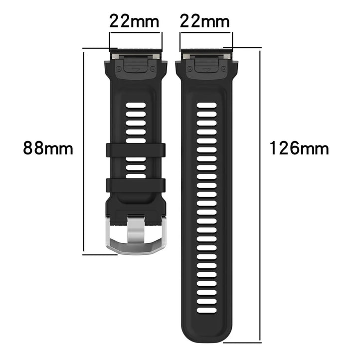 Silicone Watch Band for Garmin MARQ / Approach S62 / S60 , Honeycomb Texture Replacement Watch Strap - Black - 7