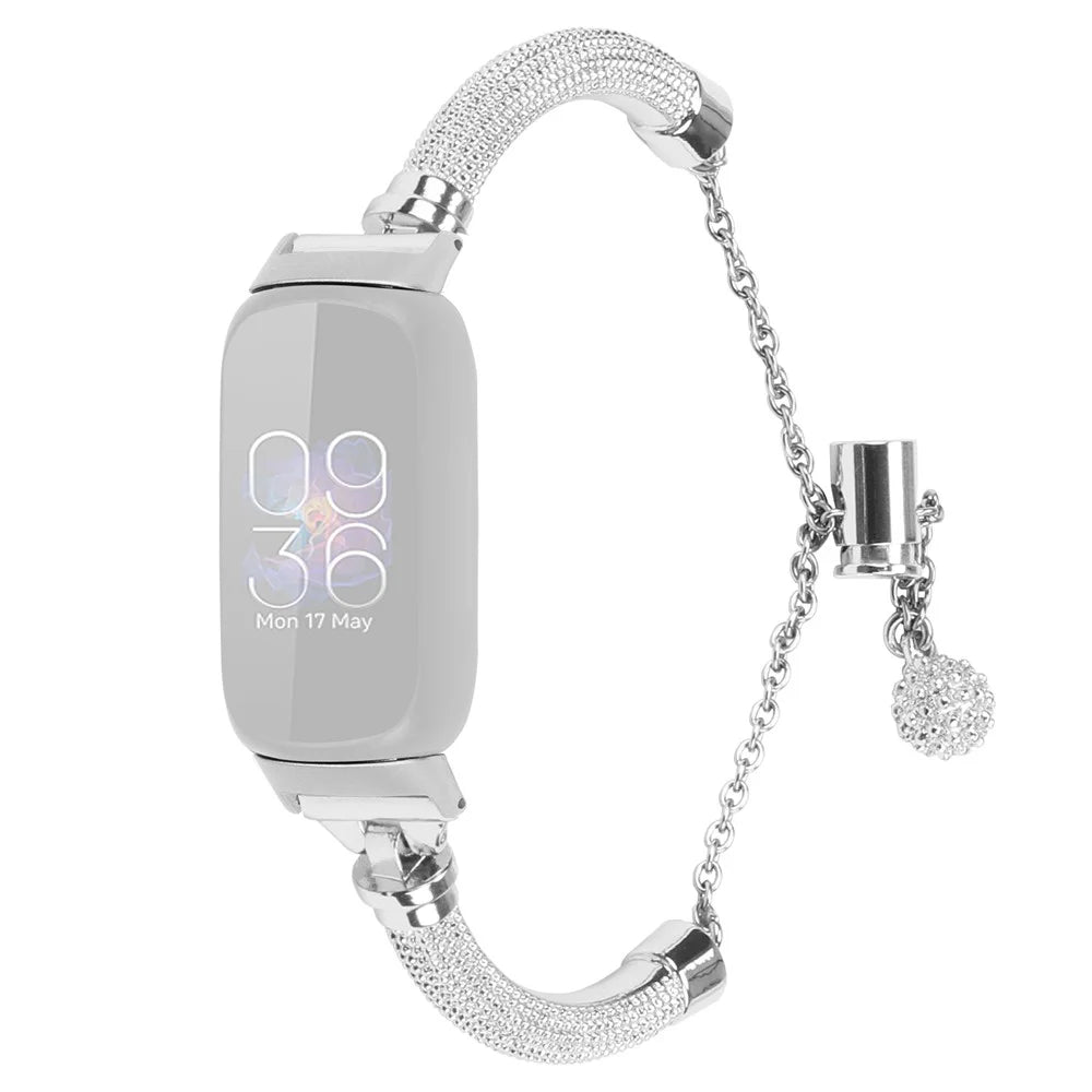 For Fitbit Inspire / Inspire 2 / Inspire HR Metal Smart Watch Band Bracelet Wrist Strap Replacement - Silver - 1