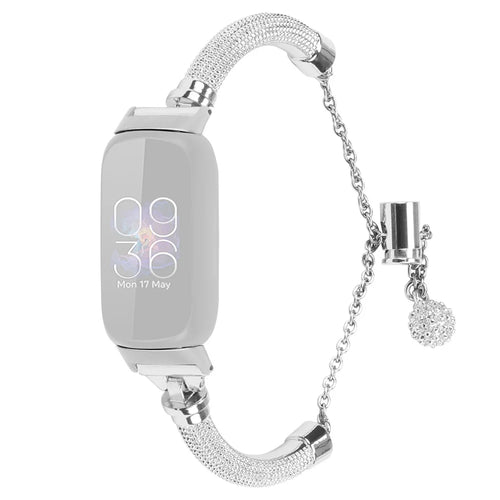 For Fitbit Inspire / Inspire 2 / Inspire HR Metal Smart Watch Band Bracelet Wrist Strap Replacement - Silver - 1