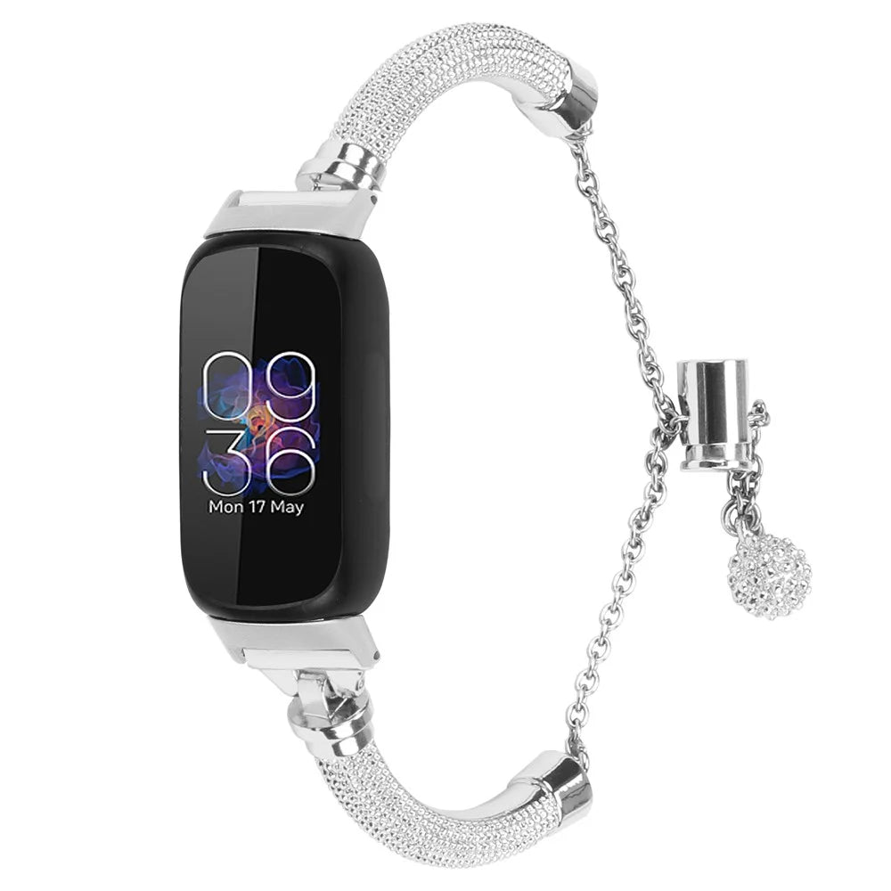 For Fitbit Inspire / Inspire 2 / Inspire HR Metal Smart Watch Band Bracelet Wrist Strap Replacement - Silver - 2