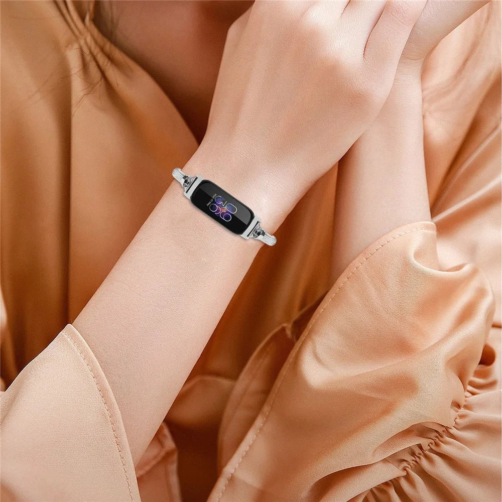 For Fitbit Inspire / Inspire 2 / Inspire HR Metal Smart Watch Band Bracelet Wrist Strap Replacement - Silver - 5