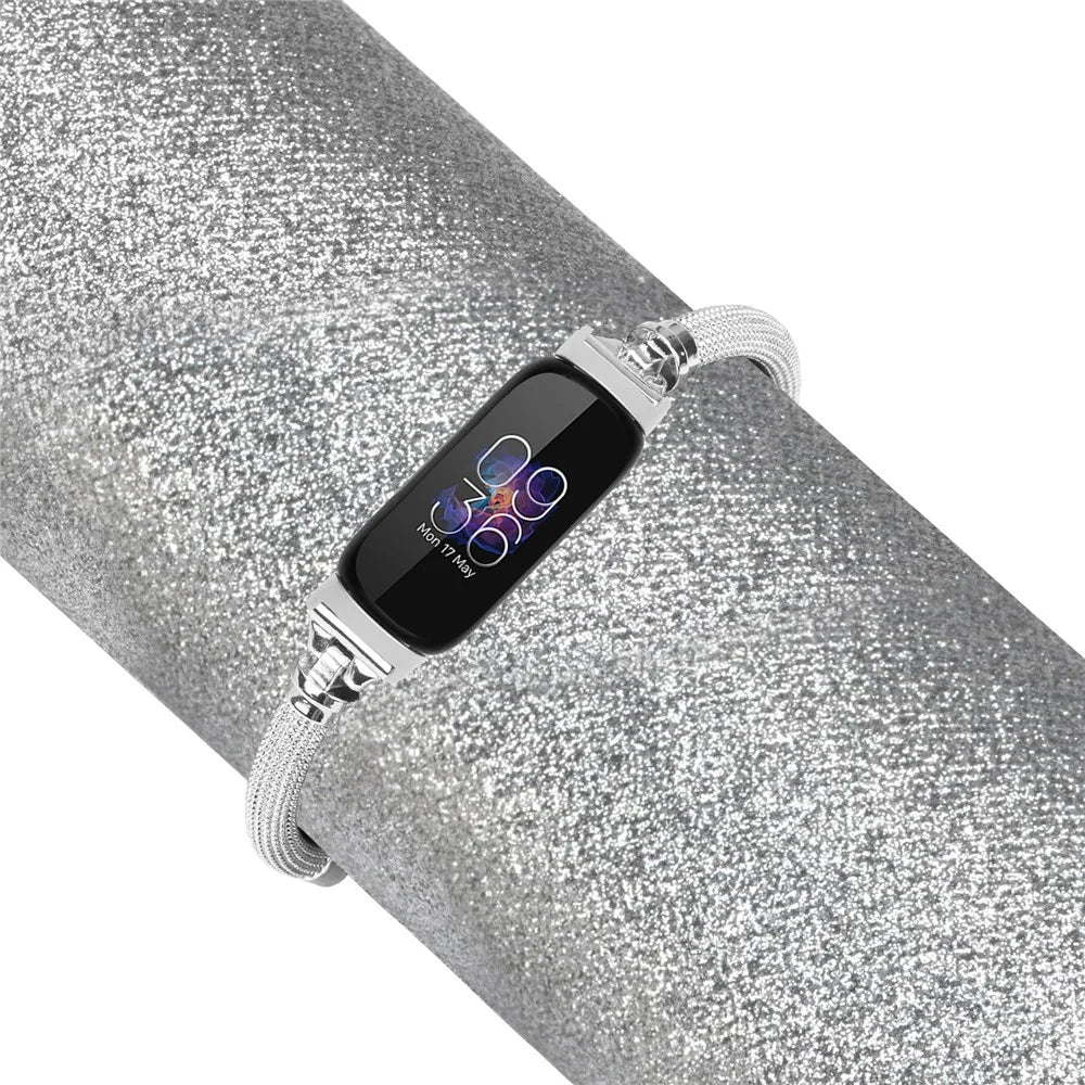 For Fitbit Inspire / Inspire 2 / Inspire HR Metal Smart Watch Band Bracelet Wrist Strap Replacement - Silver - 7
