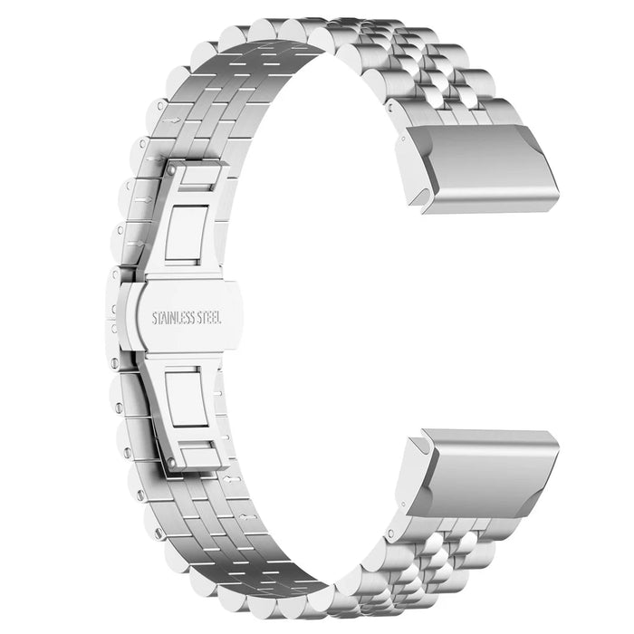 For Garmin Forerunner 570 47mm / Fenix 7 / 6 / 5 Stainless Steel Watch Strap Replacement Watchband with Tool - Silver - 4