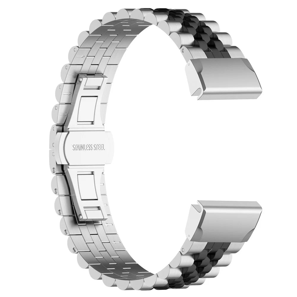 For Garmin Forerunner 570 42mm / Fenix 7S / 6S / 5S Stainless Steel 5 Beads Watch Strap Replacement Wrist Band with Tool - Silver / Black - 4