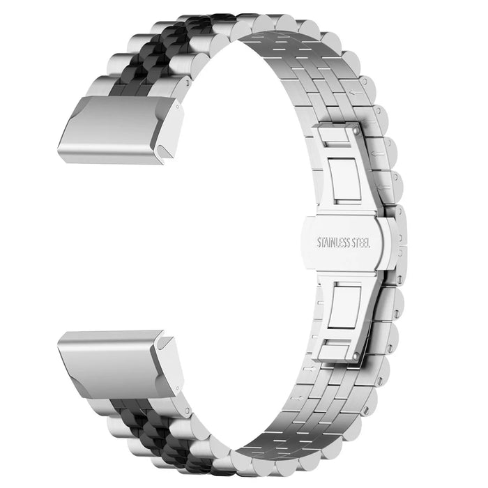 For Garmin Fenix 7X / 6X / 5X Stylish 5 Beads Stainless Steel Watch Strap Replacement Watchband with Tool - Silver / Black - 3