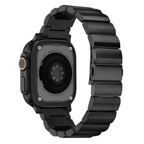 Wrist Strap for Apple Watch Ultra 3 2 1 49mm / Series 11 10 46mm / 9 8 7 45mm / SE3 SE2 SE 6 5 4 44mm / 3 2 1 42mm Titanium Alloy Replacement Watchband - Black - 1
