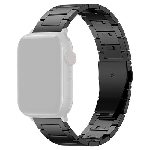 For Apple Watch Ultra 3 2 1 49mm / Series 11 10 46mm / 9 8 7 45mm / SE3 SE2 SE 6 5 4 44mm / 3 2 1 42mm Titanium Alloy Smartwatch Strap - Black - 1