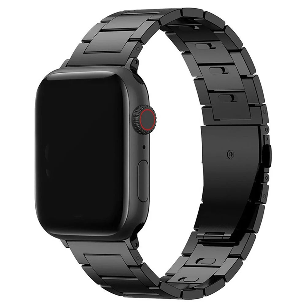 For Apple Watch Ultra 3 2 1 49mm / Series 11 10 46mm / 9 8 7 45mm / SE3 SE2 SE 6 5 4 44mm / 3 2 1 42mm Titanium Alloy Smartwatch Strap - Black - 2