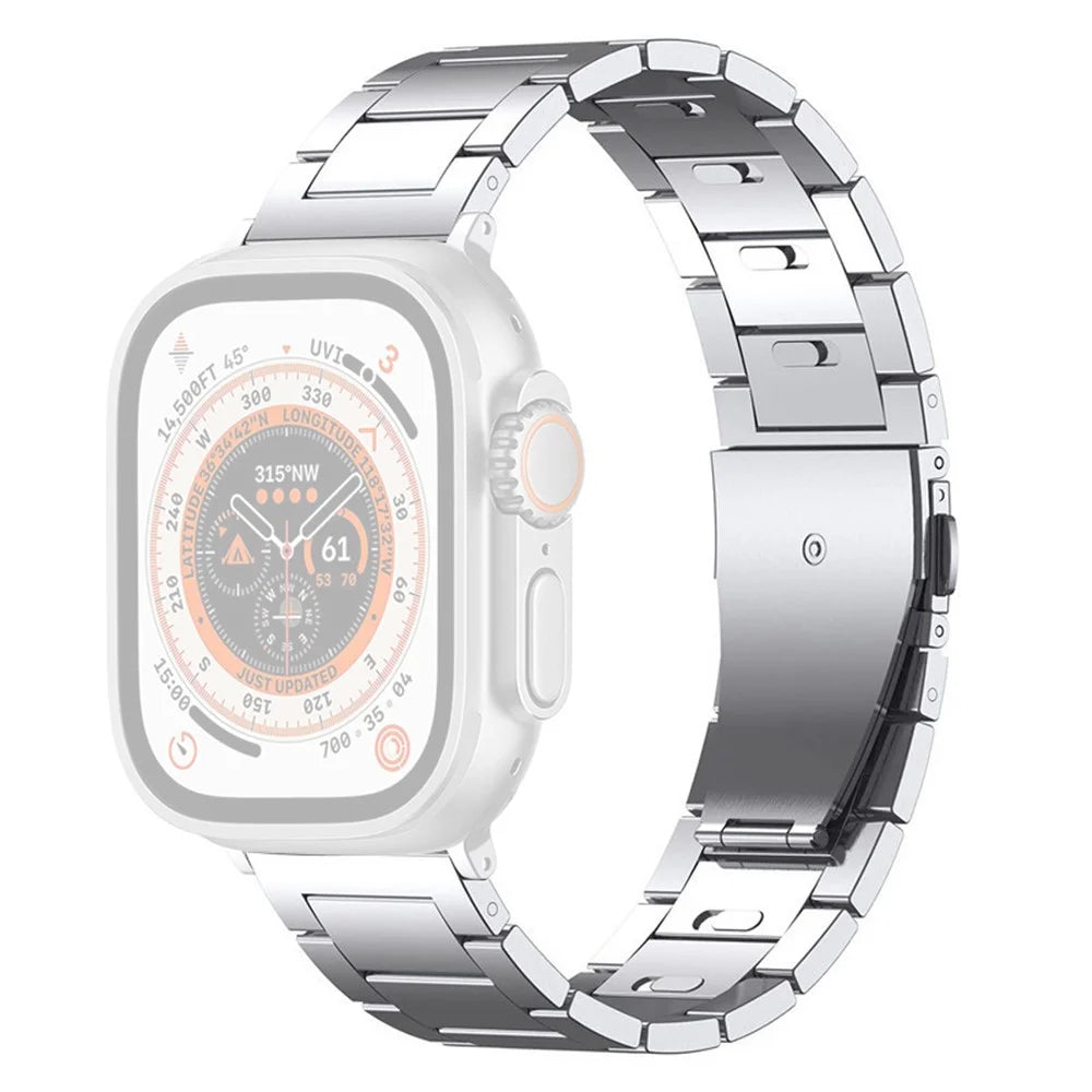 Watch Strap for Apple Watch Series 11 10 42mm / 9 8 7 41mm / SE3 SE2 SE 6 5 4 40mm / 3 2 1 38mm Titanium Alloy Watch Strap - Silver - 1