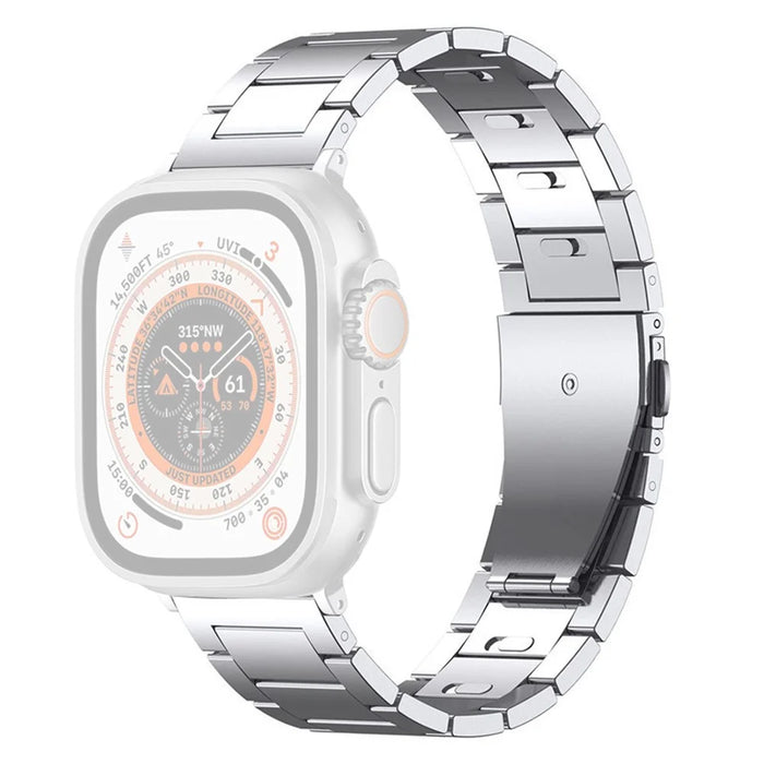Watch Strap for Apple Watch Series 11 10 42mm / 9 8 7 41mm / SE3 SE2 SE 6 5 4 40mm / 3 2 1 38mm Titanium Alloy Watch Strap - Silver - 1