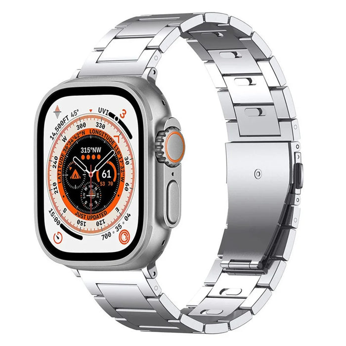 Watch Strap for Apple Watch Series 11 10 42mm / 9 8 7 41mm / SE3 SE2 SE 6 5 4 40mm / 3 2 1 38mm Titanium Alloy Watch Strap - Silver - 2