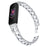 For Fitbit Inspire 3 G-shape Rhinestone Decor Metal Wrist Strap Replacement Watch Band - Silver - 2