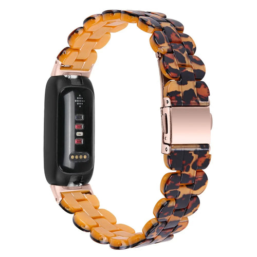 Replacement Watch Band for Fitbit Inspire 3 Quick Release Resin Watch Strap with Stainless Steel Buckle - Leopard - 1