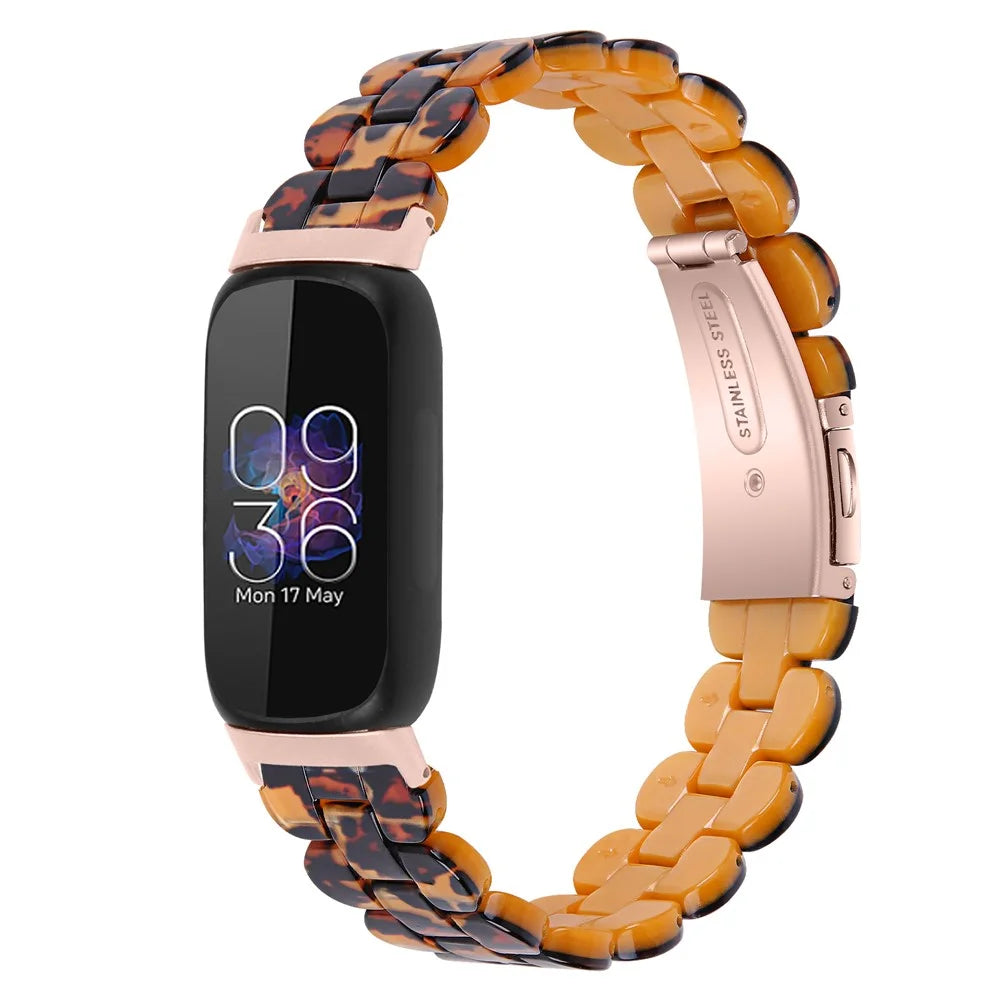 Replacement Watch Band for Fitbit Inspire 3 Quick Release Resin Watch Strap with Stainless Steel Buckle - Leopard - 2