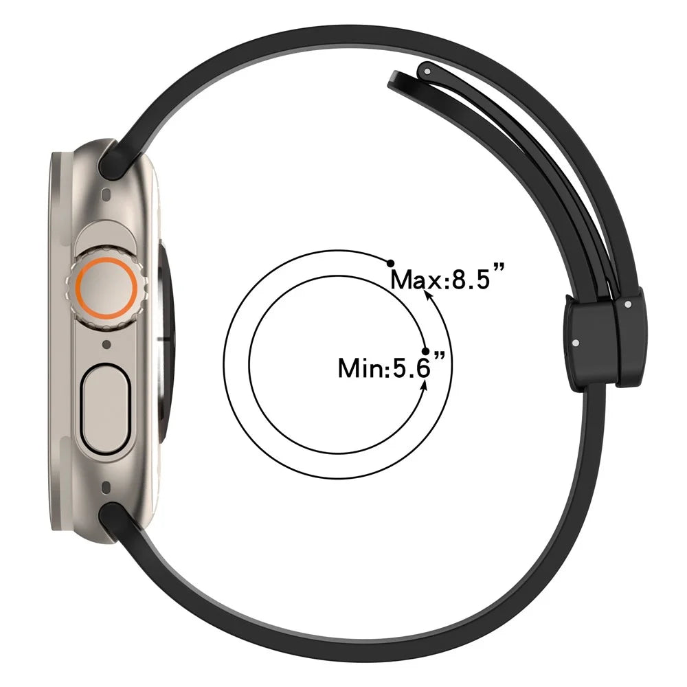 Waxy Cowhide Leather Watchband for Apple Watch Series 11 10 42mm / 9 8 7 41mm / SE3 SE2 SE 6 5 4 40mm / 3 2 1 38mm Bi-Color Silicone Strap Magnetic Buckle - Black / White - 7