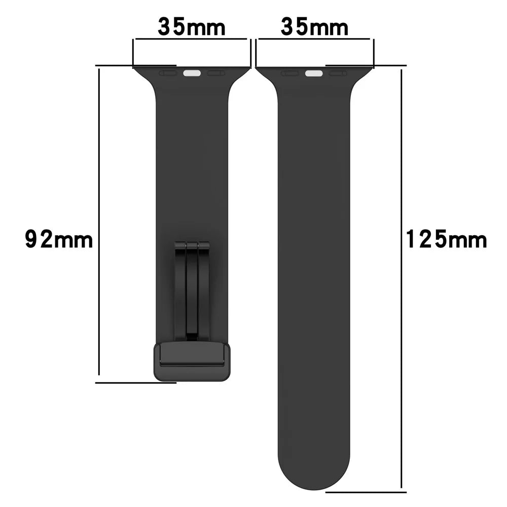 For Apple Watch Ultra 3 2 1 49mm / Series 11 10 46mm / 9 8 7 45mm / SE3 SE2 SE 6 5 4 44mm / 3 2 1 42mm Dual Color Magnetic Buckle Strap Silicone Watch Band - Black / White - 6
