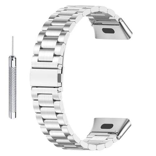 For Xiaomi Redmi Watch 3 / Mi Watch Lite 3 Metal Band 3 Beads Stainless Steel Watch Strap with Case and Tool - Silver - 1