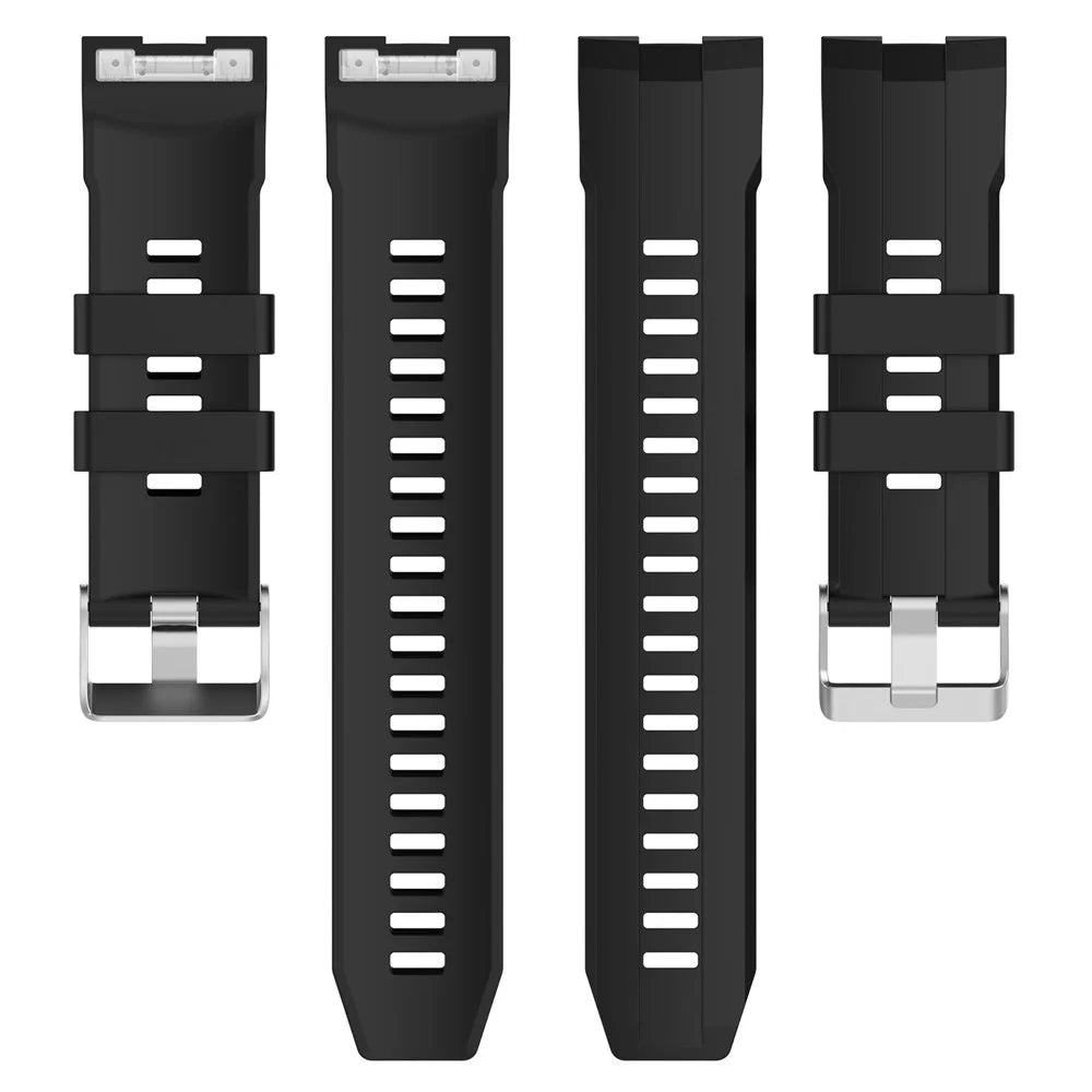 For Huawei Watch GT Cyber Silicone Watch Bands Watch Strap Replacement with Screws + Tool - Black - 4