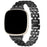 For Fitbit Versa 4 / Sense 2 Stainless Steel Replacement Strap Hollow 5 Beads Metal Watch Band - Black - 2