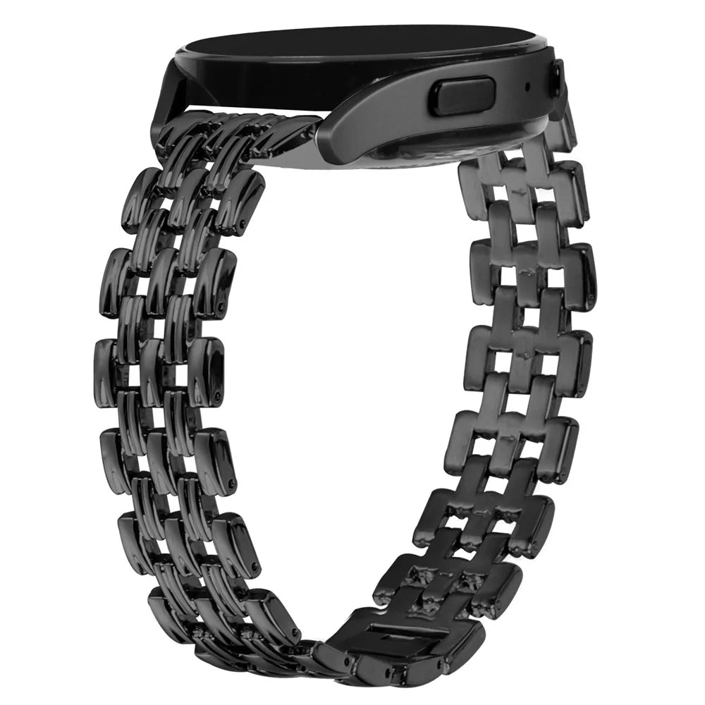 Stainless Steel Watch Band for Samsung Galaxy Watch4 Active 40mm 44mm / Watch4 Classic 42mm 46mm , 20mm Hollow 5 Beads Metal Strap - Black - 3