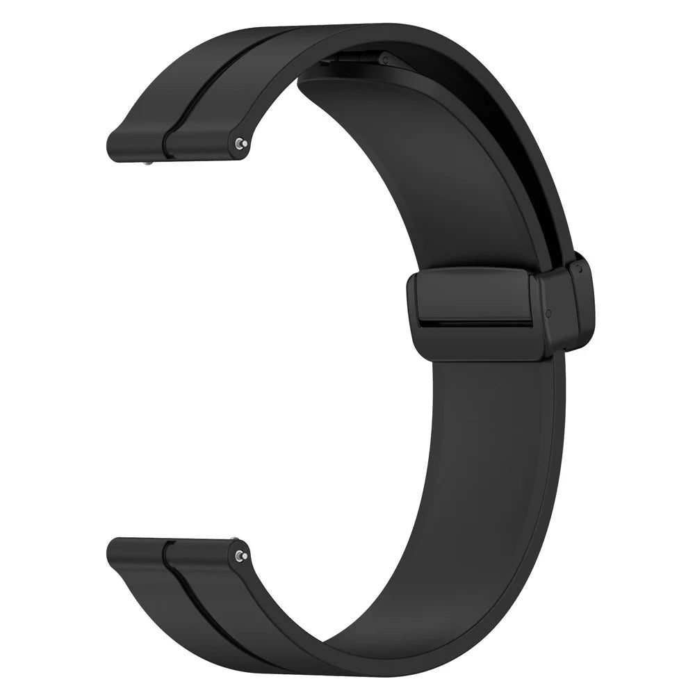 For Huawei Watch GT 4 46mm / Watch 4 Pro / Honor Watch GS 3i / GS 3 / GS Pro / Huami Amazfit GTR 4 46mm / 3 / 3 Pro Silicone Watch Strap 22mm Magnetic Buckle Band - Black - 4