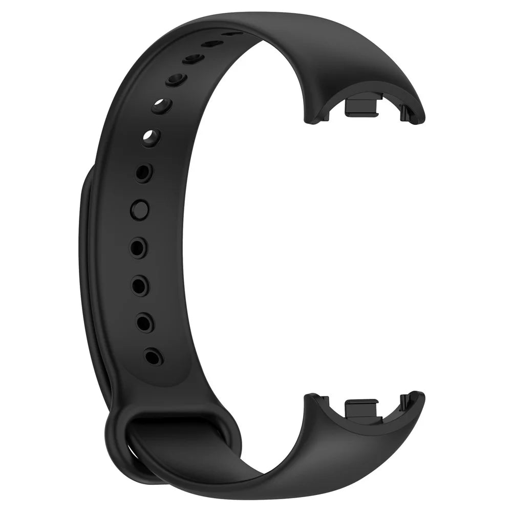 For Xiaomi Smart Band 10 NFC / 10 / 9 NFC / 9 / 8 NFC / 8 Solid Color Silicone Watch Strap Replacement Wrist Band - Black - 2