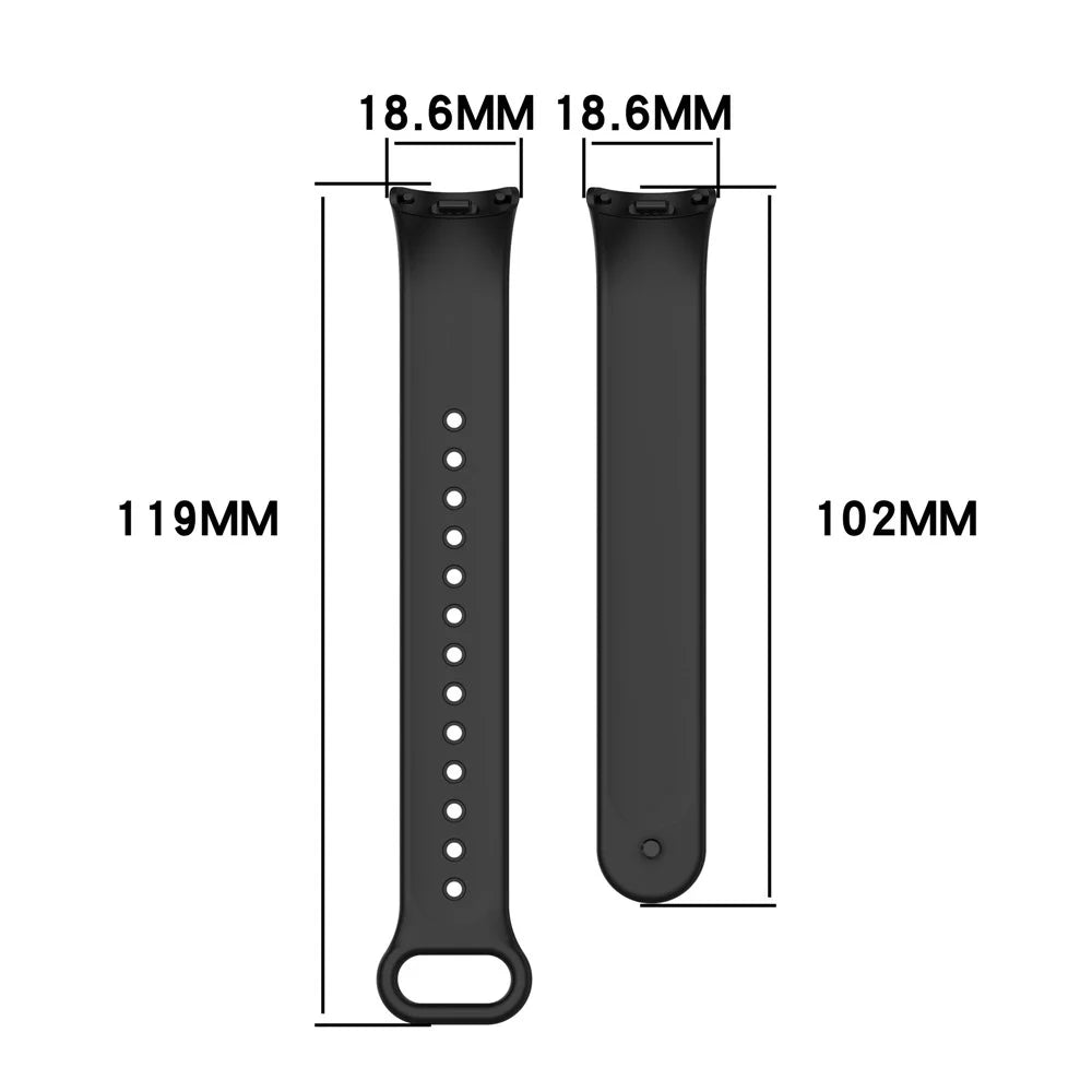 For Xiaomi Smart Band 10 NFC / 10 / 9 NFC / 9 / 8 NFC / 8 Solid Color Silicone Watch Strap Replacement Wrist Band - Black - 6