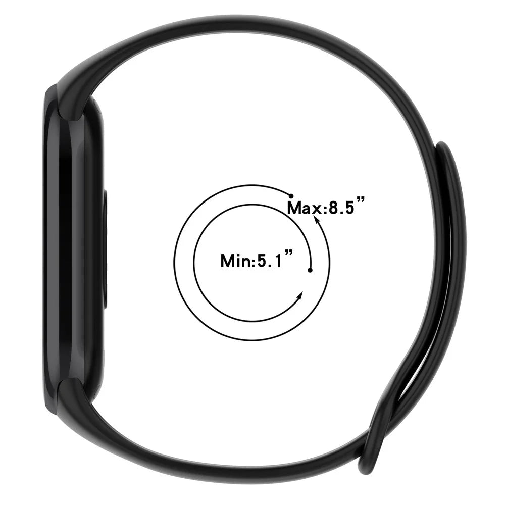 For Xiaomi Smart Band 10 NFC / 10 / 9 NFC / 9 / 8 NFC / 8 Solid Color Silicone Watch Strap Replacement Wrist Band - Black - 7