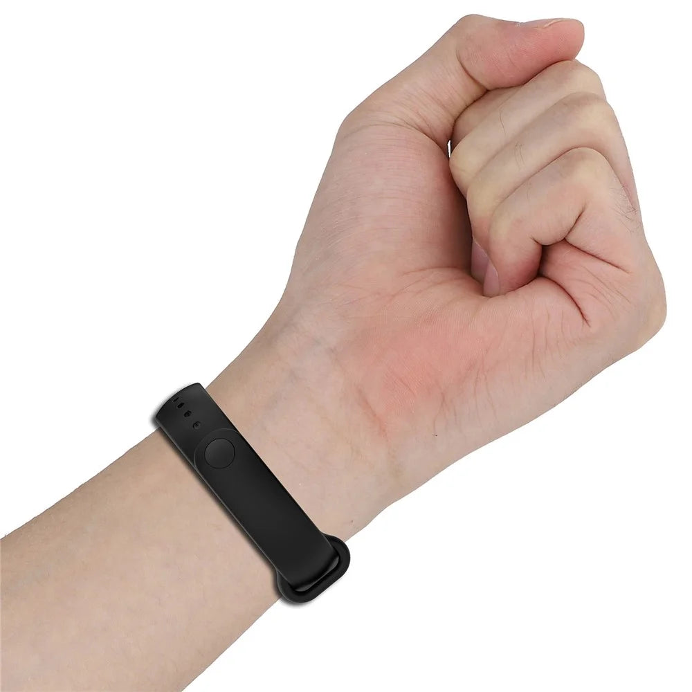For Xiaomi Smart Band 9 NFC / 9 / 8 NFC / 8 Silicone Watch Strap Wrist Band with Stainless Steel Connector - Black - 7