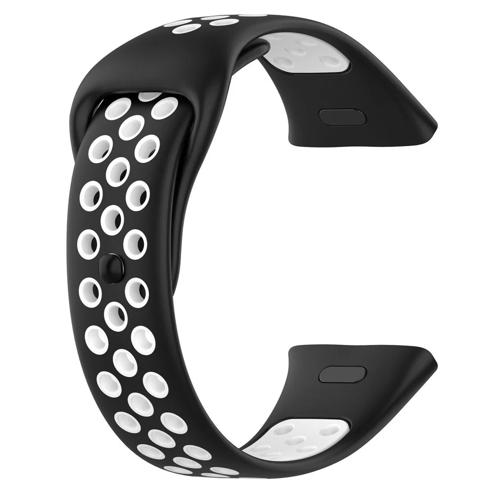 28mm Silicone Watch Strap for Xiaomi Redmi Watch 3 / Mi Watch Lite 3 , Dual-color Smart Band Strap - Black / White - 2