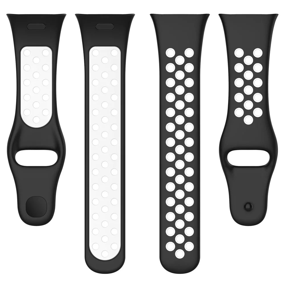 28mm Silicone Watch Strap for Xiaomi Redmi Watch 3 / Mi Watch Lite 3 , Dual-color Smart Band Strap - Black / White - 4