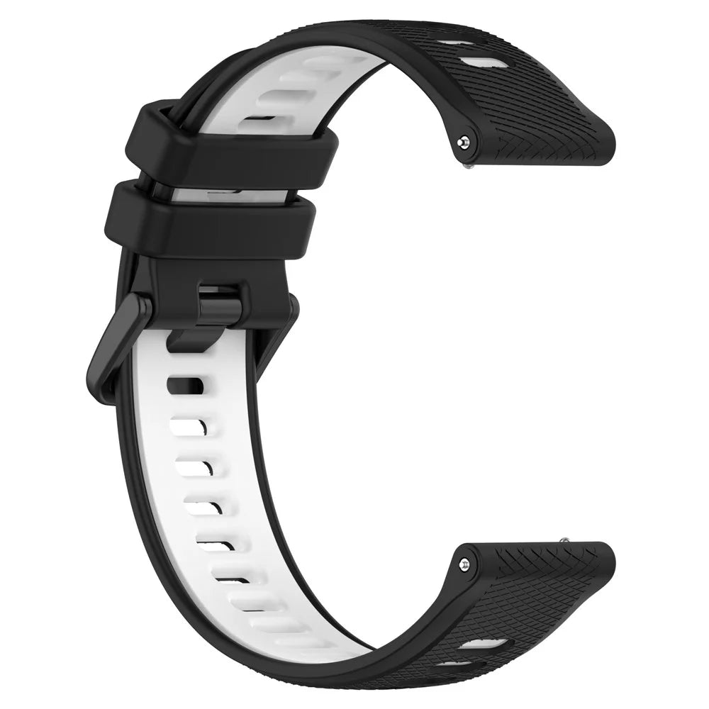 For Garmin Forerunner 265 Dual-Color Silicone Watch Strap Anti-Wear Smart Band Strap - Black / White - 3