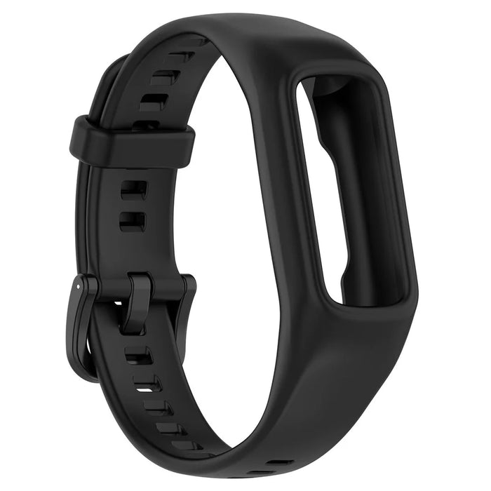 For Keep B2 Solid Color Soft Silicone Watch Strap Replacement Wrist Band - Black - 2