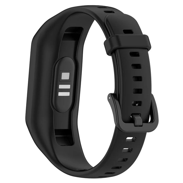 For Keep B2 Solid Color Soft Silicone Watch Strap Replacement Wrist Band - Black - 3