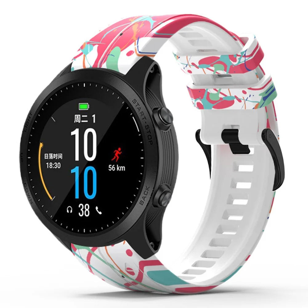 For Garmin Tactix 7 Pro / Fenix 7X / Fenix 6X Pro Silicone Watch Band 26mm Printed Pattern Quick Release Strap - Style B - 3