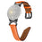 For Google Pixel Watch 4 41mm / Watch 3 41mm / Watch 2 / Watch Rhinestone Decor D-Shape Connector Split Leather Replacement Strap with Black Buckle - Orange - 1