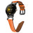 For Google Pixel Watch 4 41mm / Watch 3 41mm / Watch 2 / Watch Rhinestone Decor D-Shape Connector Split Leather Replacement Strap with Black Buckle - Orange - 2