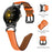 For Google Pixel Watch 4 41mm / Watch 3 41mm / Watch 2 / Watch Rhinestone Decor D-Shape Connector Split Leather Replacement Strap with Black Buckle - Orange - 4