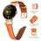 For Google Pixel Watch 4 41mm / Watch 3 41mm / Watch 2 / Watch Wrist Band Rhinestone Decor D-Shape Connector Split Leather Strap with Rose Gold Buckle - Orange - 4