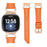 For Fitbit Versa 3 / Versa 4 / Sense / Sense 2 Wrist Band Rhinestone D-shape Connector Split Leather Adjustable Strap with Rose Gold Buckle - Orange - 3