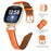 For Fitbit Versa 3 / Versa 4 / Sense / Sense 2 Wrist Band Rhinestone D-shape Connector Split Leather Adjustable Strap with Rose Gold Buckle - Orange - 4