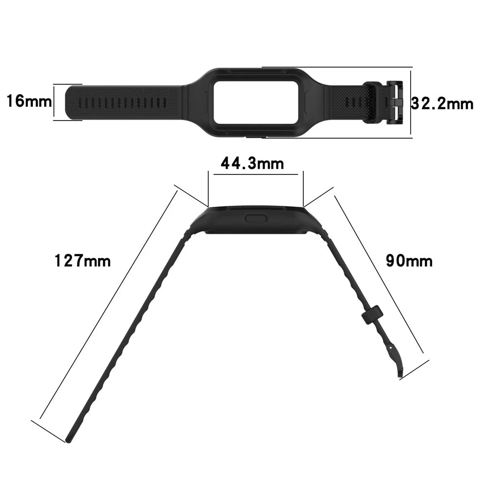 For Huawei Band 6 / 6 Pro / Band 7 / Band 8 / Band 8 NFC / Band 9 / Band 9 NFC / Honor Band 6 / 7 Sports Silicone Watch Band with Case - Midnight Blue - 5