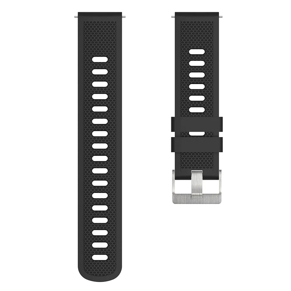 For Samsung Galaxy Watch3 45mm / Galaxy Watch 46mm / Huami Amazfit Pace Silicone Watch Band Textured 22mm Wrist Strap - Black - 2
