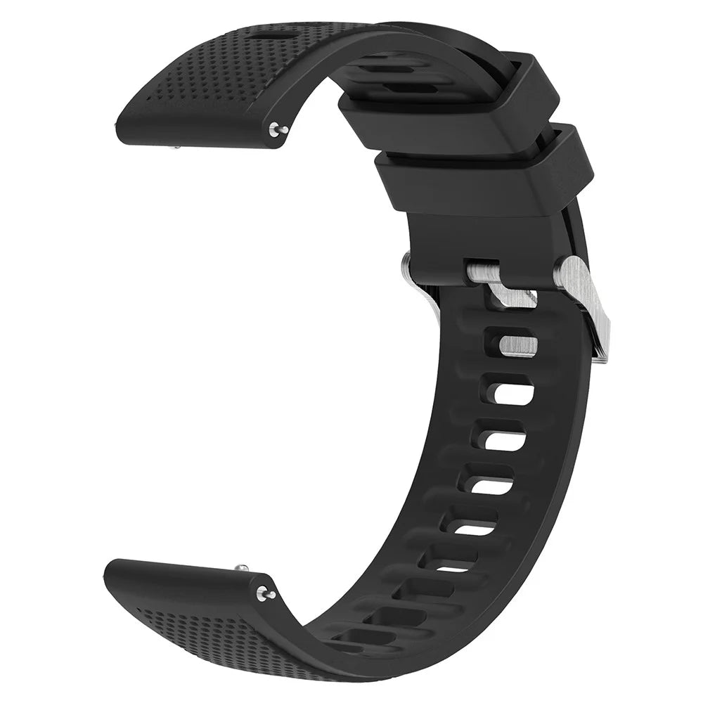 For Samsung Galaxy Watch3 45mm / Galaxy Watch 46mm / Huami Amazfit Pace Silicone Watch Band Textured 22mm Wrist Strap - Black - 3