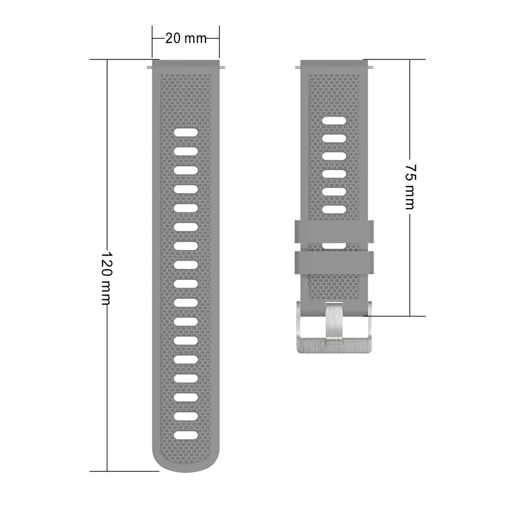 For Samsung Galaxy Watch3 45mm / Galaxy Watch 46mm / Huami Amazfit Pace Silicone Watch Band Textured 22mm Wrist Strap - Black - 6
