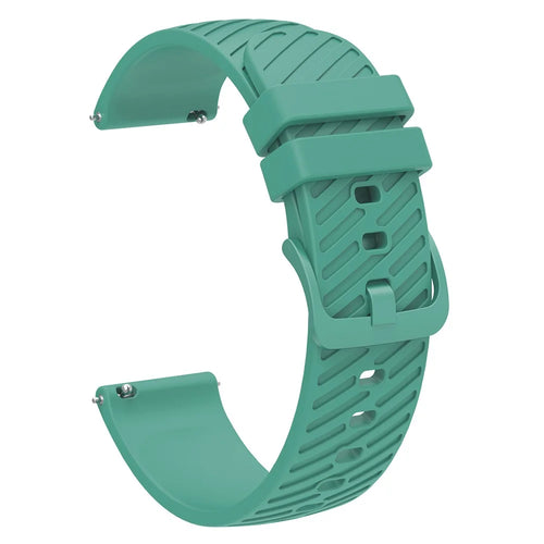 For Samsung Galaxy Watch3 45mm / Gear S3 Classic / S3 Frontier Silicone Strap Textured 22mm Watch Band - Green - 1